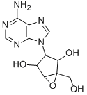 (1R,2R,3S,4S,5S)-3-(6-アミノ-9H-プリン-9-イル)-1-(ヒドロキシメチル)-6-オキサビシクロ[3.1.0]ヘキサン-2,4-ジオール 化学構造式