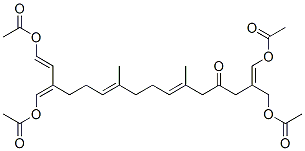 (6E,10E,15E)-1,16-ビス(アセチルオキシ)-2-[(アセチルオキシ)メチル]-14-[(E)-(アセチルオキシ)メチレン]-6,10-ジメチル-1,6,10,15-ヘキサデカテトラエン-4-オン 化学構造式