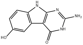 4H-Pyrimido[4,5-b]indol-4-one, 2-amino-1,9-dihydro-6-hydroxy- (9CI) Structure