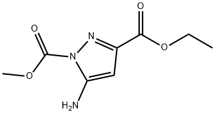 5-AMINO-1H-PYRAZOLE-1,3-DICARBOXYLIC ACID ETHYL METHYL ESTER 化学構造式