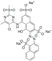 5-[[5-Chloro-6-methyl-2-(methylsulfonyl)-4-pyrimidinyl]amino]-4-hydroxy-3-[(1-sulfo-2-naphthalenyl)azo]-2,7-naphthalenedisulfonic acid trisodium salt|