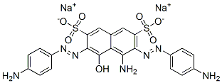 disodium 4-amino-3,6-bis[(4-aminophenyl)azo]-5-hydroxynaphthalene-2,7-disulphonate 结构式