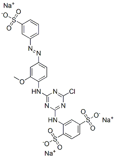 72927-91-4 trisodium 2-[[4-chloro-6-[[2-methoxy-4-[(3-sulphonatophenyl)azo]phenyl]amino]-1,3,5-triazin-2-yl]amino]benzene-1,4-disulphonate