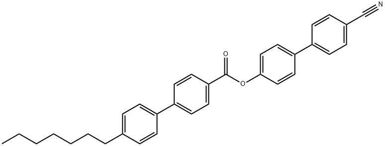 4'-正庚基-1,1'-联苯-4-甲酸-4'-氰基-1,1'-联苯-4-酯,72928-30-4,结构式