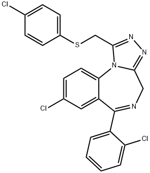 72930-61-1 4H-(1,2,4)Triazolo(4,3-a)(1,4)benzodiazepine, 8-chloro-6-(2-chlorophen yl)-1-(((4-chlorophenyl)thio)methyl)-