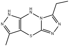 Pyrazolo[3,4-e]-1,2,4-triazolo[3,4-b][1,3,4]thiadiazine, 3-ethyl-5,6-dihydro-8-methyl- (9CI) 结构式