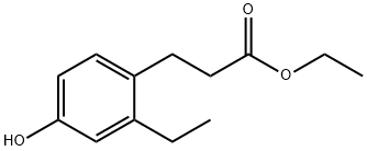 Benzenepropanoic acid, 2-ethyl-4-hydroxy-, ethyl ester (9CI) Structure