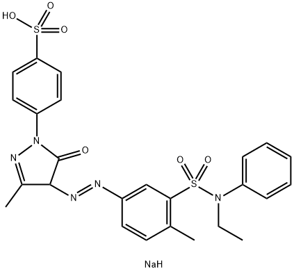 sodium 4-[4-[[3-[(ethylanilino)sulphonyl]-4-methylphenyl]azo]-4,5-dihydro-3-methyl-5-oxo-1H-pyrazol-1-yl]benzenesulphonate Structure