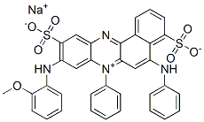 hydrogen 9-[(2-methoxyphenyl)amino]-7-phenyl-5-(phenylamino)-4,10-disulphonatobenzo[a]phenazinium, sodium salt Structure