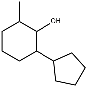 2-シクロペンチル-6-メチルシクロヘキサノール 化学構造式