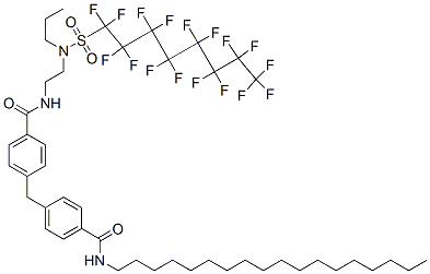 4-[[4-[[[2-[[(Heptadecafluorooctyl)sulfonyl]propylamino]ethyl]amino]carbonyl]phenyl]methyl]-N-octadecylbenzamide 结构式