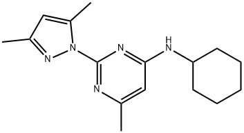 N-环己基-N-[2-(3,5-二甲基吡唑-1-基)-6-甲基嘧啶-4-基]胺,73029-73-9,结构式