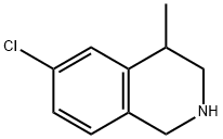 6-クロロ-4-メチル-1,2,3,4-テトラヒドロイソキノリン 化学構造式