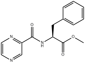 N-ピラジニルカルボニル-L-フェニルアラニンメチルエステル 化学構造式