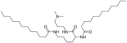 N,N'-[1-[[[3-(dimethylamino)propyl]amino]carbonyl]pentane-1,5-diyl]bis(dodecanamide) 结构式