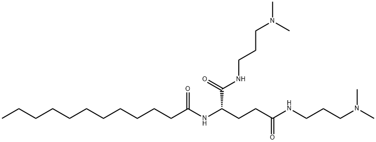 (S)-N,N'-ビス[3-(ジメチルアミノ)プロピル]-2-[(1-オキソドデシル)アミノ]ペンタンジアミド 化学構造式