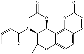 73069-27-9 (Z)-2-メチル-2-ブテン酸[(9S,10S)-10β-(アセチルオキシ)-9,10-ジヒドロ-8,8-ジメチル-2-オキソ-2H,8H-ベンゾ[1,2-b:3,4-b']ジピラン]-9β-イル