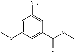 Benzoic acid, 3-amino-5-(methylthio)-, methyl ester (9CI) Structure