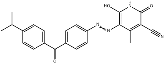 1,2-dihydro-6-hydroxy-5-[[4-[4-(isopropyl)benzoyl]phenyl]azo]-4-methyl-2-oxonicotinonitrile Structure