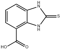 2-Mercapto-1H-benzoimidazole-4-carboxylic acid 化学構造式