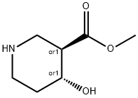 3-Piperidinecarboxylic acid, 4-hydroxy-, methyl ester, trans- (9CI) 结构式