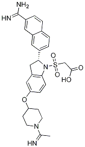 Acetic acid, 2-[[(2R)-2-[7-(aMinoiMinoMethyl)-2-naphthalenyl]-2,3-dihydro-5-[[1-(1-iMinoethyl)-4-piperidinyl]oxy]-1H-indol-1-yl]sulfonyl]-,732236-85-0,结构式