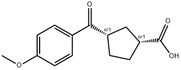 CIS-3-(4-メトキシベンゾイル)シクロペンタン-1-カルボン酸 化学構造式