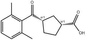 CIS-3-(2,6-DIMETHYLBENZOYL)CYCLOPENTANE-1-CARBOXYLIC ACID 结构式