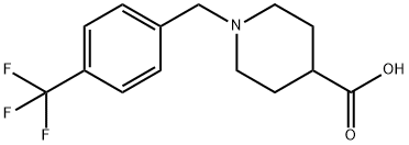 1-(4-TRIFLUOROMETHYL-BENZYL)-PIPERIDINE-4-CARBOXYLIC ACID HYDROCHLORIDE 结构式