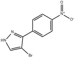 3-(4-ニトロフェニル)-4-ブロモ-1H-ピラゾール 化学構造式