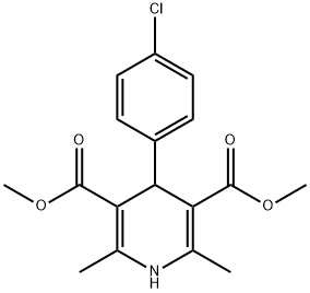 4-(4-クロロフェニル)-2,6-ジメチル-1,4-ジヒドロピリジン-3,5-ニカルボン酸ジメチル 化学構造式
