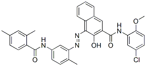 N-(5-クロロ-2-メトキシフェニル)-4-[[5-[(2,4-ジメチルベンゾイル)アミノ]-2-メチルフェニル]アゾ]-3-ヒドロキシ-2-ナフタレンカルボアミド 化学構造式