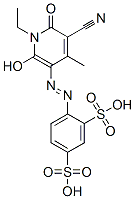 4-[(5-cyano-1-ethyl-1,6-dihydro-2-hydroxy-4-methyl-6-oxo-3-pyridyl)azo]benzene-1,3-disulphonic acid 结构式