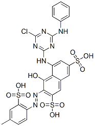 5-[(4-chloro-6-phenylamino-1,3,5-triazin-2-yl)amino]-4-hydroxy-3-[(4-methyl-6-sulfophenyl)azo]-2,7-naphthalenedisulfonic acid 结构式