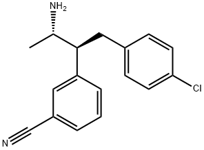 Benzonitrile, 3-[(1S,2S)-2-amino-1-[(4-chlorophenyl)methyl]propyl]- Structure