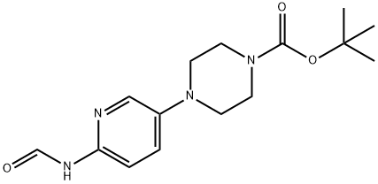 1-Piperazinecarboxylic acid, 4-[6-(forMylaMino)-3-pyridinyl]-, 1,1-diMethylethyl ester Structure