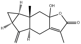 4a,5,5a,6,6a,6b,7,7a-Octahydro-7a-hydroxy-3,6b-dimethyl-5-methylenecycloprop[2,3]indeno[5,6-b]furan-2(4H)-one Structure