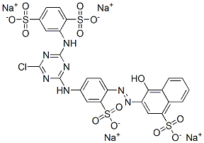 73309-43-0 2-[[4-Chloro-6-[[4-[(1-hydroxy-4-sulfo-2-naphthalenyl)azo]-3-sulfophenyl]amino]-1,3,5-triazin-2-yl]amino]-1,4-benzenedisulfonic acid tetrasodium salt