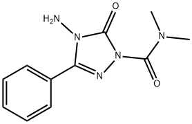 1-Dimethylaminoformyl-3-phenyl-4-amino-4,5(1H)-dihydro-1,2,4-triazole- 5-one 化学構造式