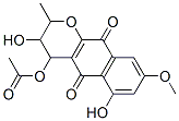 4-Acetoxy-3,4-dihydro-3,6-dihydroxy-8-methoxy-2-methyl-2H-naphtho[2,3-b]pyran-5,10-dione Structure