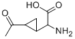 Cyclopropaneacetic acid, 2-acetyl-alpha-amino- (9CI) Struktur