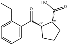 CIS-2-(2-エチルベンゾイル)シクロペンタン-1-カルボン酸 化学構造式