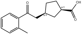 CIS-3-[2-(2-メチルフェニル)-2-オキソエチル]シクロペンタン-1-カルボン酸 化学構造式