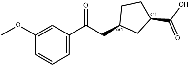 CIS-3-[2-(3-メトキシフェニル)-2-オキソエチル]シクロペンタン-1-カルボン酸 化学構造式