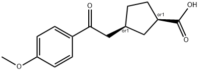 (1R,3S)-3-(2-(4-甲氧基苯基)-2-氧乙基)环戊烷-1-羧酸, 733740-29-9, 结构式