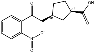 (1R,3S)-3-(2-(2-硝基苯基)-2-氧乙基)环戊烷-1-羧酸 结构式