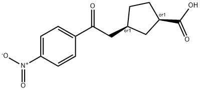 (1R,3S)-3-(2-(4-硝基苯基)-2-氧乙基)环戊烷-1-羧酸, 733740-50-6, 结构式