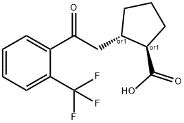 (1R,2S)-2-(2-氧代-2-(2-(三氟甲基)苯基)乙基)环戊烷-1-羧酸,733740-73-3,结构式