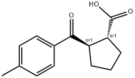 TRANS-2-(4-メチルベンゾイル)シクロペンタン-1-カルボン酸 化学構造式