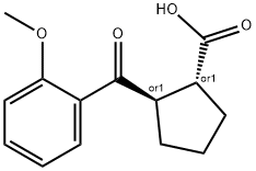 TRANS-2-(2-メトキシベンゾイル)シクロペンタン-1-カルボン酸 化学構造式